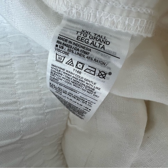 New Old Navy High Rise Linen Blend Straight Pants Comfort XXL TALL White Beach - Picture 8 of 14